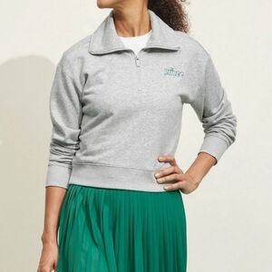 Prince Pickleball Women's Cropped 1/4 Zip Pullover Sweatshirt Grey Size XL NWT